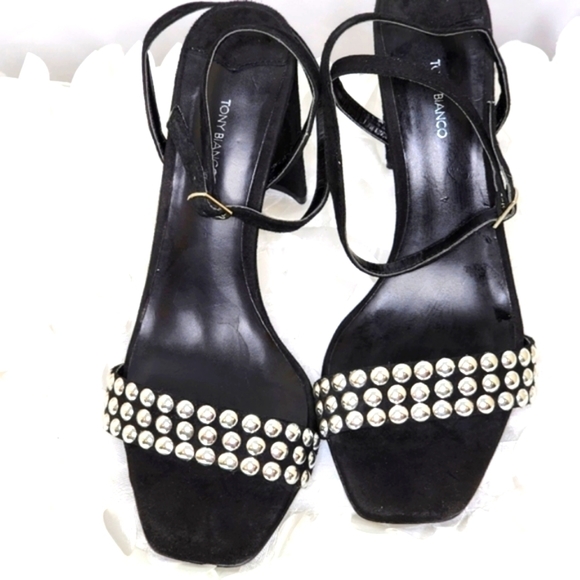 Tony Bianco shoes Sebastion black suede heels silver embellishment size 10 - Picture 14 of 17